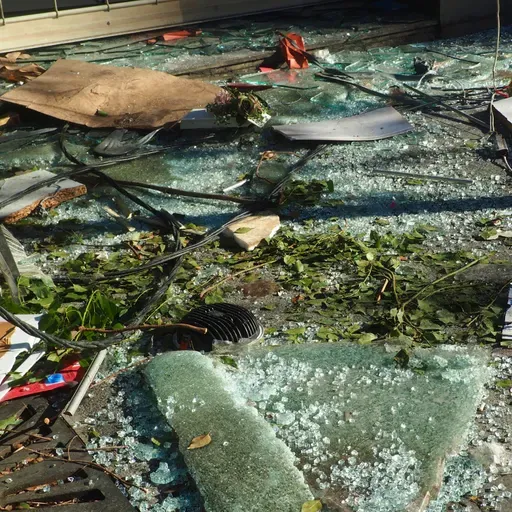 alfombra de cristales rotos