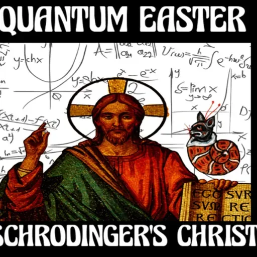 Show sample for 4/14/25: QUANTUM EASTER - SCHRODINGER'S CHRIST