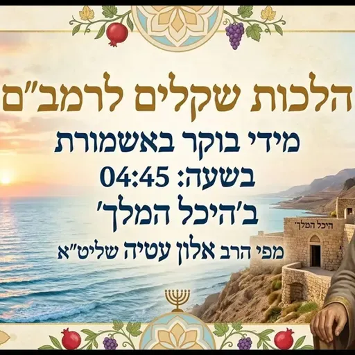 💎רמב״ם באשמורת הבוקר חלק זמנים הלכות שקלים שיעור מספר 3 הרב אלון עטיה שליט״א