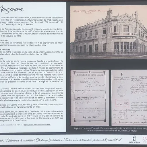 En Valdepeñas exposición "Testimonios de sociabilidad: Círculos y Sociedades de Recreo en los archivos de la provincia de Ciudad Real"