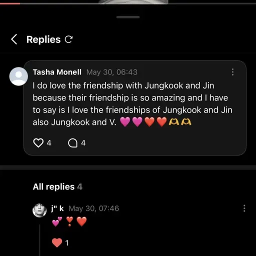 I actually got more Weaverse reply comments back from BTS members Suga, Jungkook, Jimin and J-hope
