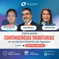 Charla magistral gratuita: Cómo evitar contingencias tributarias en el reconocimiento de ingresos
