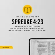 Wat sê die vers?  Spreuke 4:23