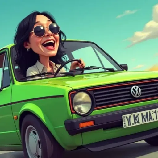 VRGT#451 YOKO ONO EN VOLKSWAGEN GOLF