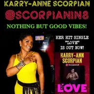 KARRY-ANNE SCORPIAN IS LOVE😍❤🖤💚IN HUMAN FORM ON #BNR #GOODVIBES 