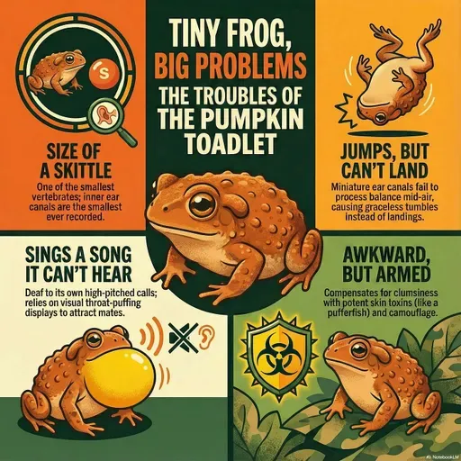 The Pumpkin Toadlet Paradox: Tiny Jumps, Giant Adaptations
