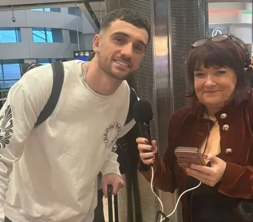 Brenda Donohue reports live from Dublin Airport with Troy Parrott