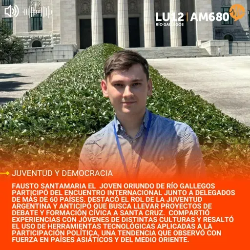 El santacruceño Fausto Santamaría representó a Argentina en la Cumbre Mundial de Democracia Juvenil en Tokio