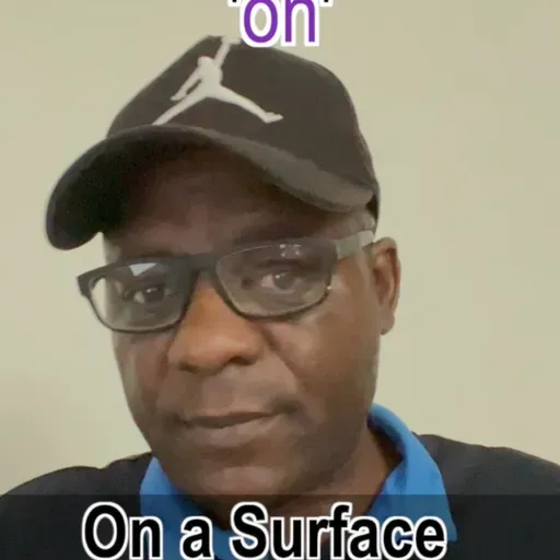 Preposition of Place 'on'