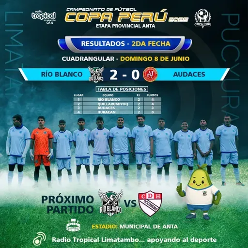 ⚽📻 Participa presidente de Río Blanco FC, señor kayo Adrian Estrada y el volante Marco Caballero... augurando el triunfo este domingo por el partido de la Copa Perú 2025