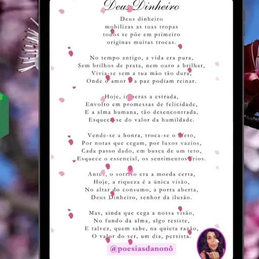 💰 "Deus Dinheiro " 💰 – Episódio 7 - Poema Inédito por M.ª Leonor Costa (Poesias da Nonô)