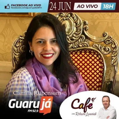 240622 - Café especial na Guarujá 92.9 FM, com Camila Rübensam