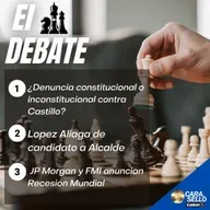 EL DEBATE / ¿Denuncia constitucional o inconstitucional contra Castillo?, Lopez Aliaga de candidato a Alcalde, JP Morgan y FMI anuncian Recesión Mundial
