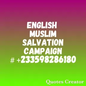 ENGLISH - MUSLIMS SALVATION CAMPAIGN