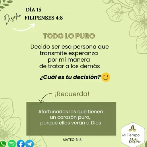 Día 15 - desafío filipenses 4:8