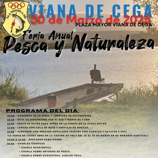 Domingo 30 de marzo, llega la I Feria de Pesca y Naturaleza a Viana de Cega.