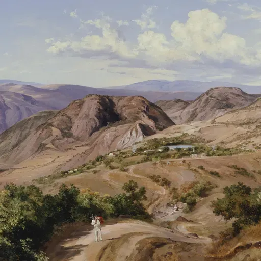 José María Velasco en Guelatao, Oaxaca. Homenaje a Juárez.
