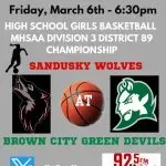 HS Girls Basketball Replay – Sandusky at Brown City 3-6-26