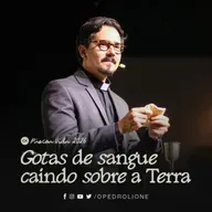 Gotas de sangue caindo sobre a terra