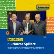 João Paulo Messer e Rogério Feller visitam a história de vida de Marcos Spillere, vice-presidente da Coopera.