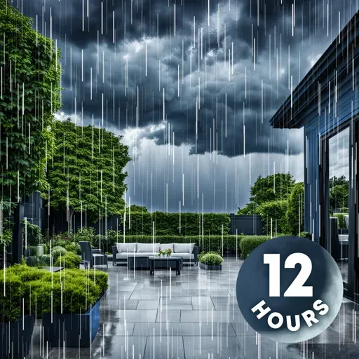 Rainstorm Sleeping Sounds on House Patio | 12-Hour