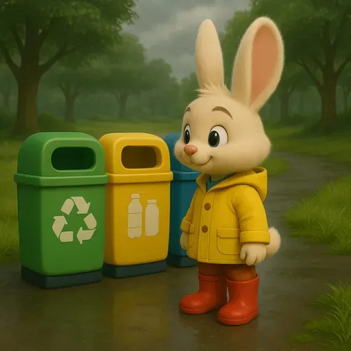 Petit Lapin apprend à trier ses déchets