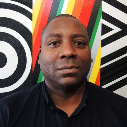 Rico Gatson is a Brooklyn-based multimedia artist, who grew up in Riverside, California. His work is influenced by optical art ("op art.) and early 20th-century Russian Constructivist propaganda posters, and through his bold geometric compositions.