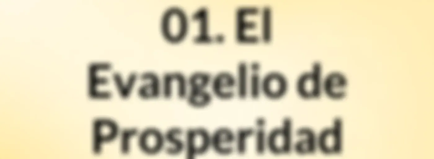 01. El Evangelio de Prosperidad