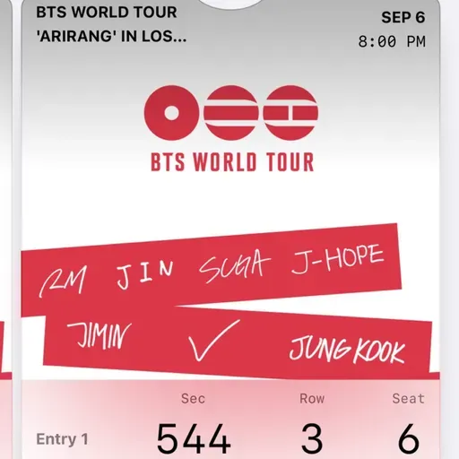 I had finally got my two bts concert tickets today from Ticketmaster email today