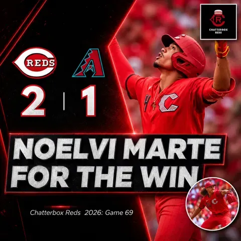 Game 69 - Reds 2, Diamondbacks 1 (Noelvi Marte's Late-Game Home Run Wins It!)