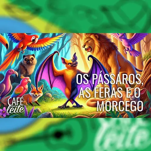 🦇 Café Com Leite | Os Pássaros, as Feras e o Morcego | Fábula com Lição de Vida