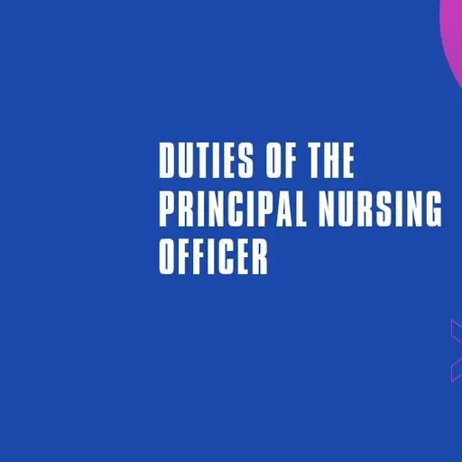 DUTIES OF THE PRINCIPAL NURSING OFFICER