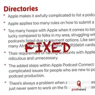 Apple Podcasts fixes its submissions process