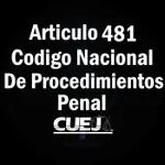 Articulo 481 Código Nacional de Procedimientos Penal