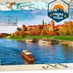 Postal Sonora desde Polonia a través de su salvaje río Vístula