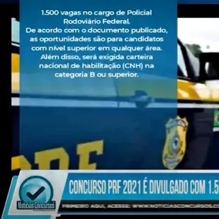 Concurso PRF 2021 é divulgado com 1.500 vagas de policial! Até R$10.357,88