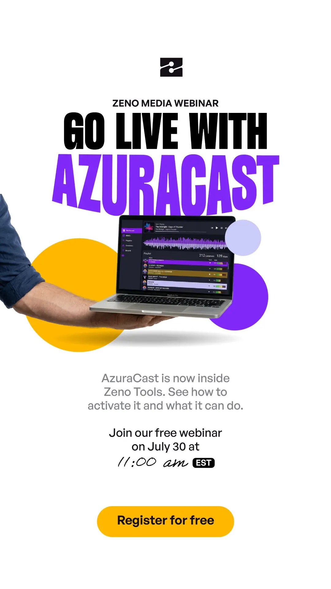 Go Live with AzuraCast — free webinar, July 30 at 11:00 AM ET.